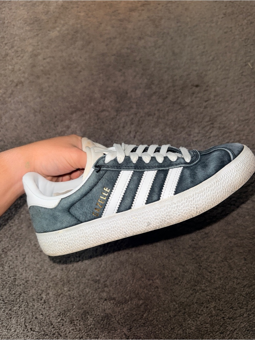 Adidas Gazelle Kids Suede Sneakers in Teal with White Stripes